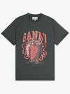 Strawberry Short Sleeve T-Shirt Ash Grey - GANNI - BALAAN 3