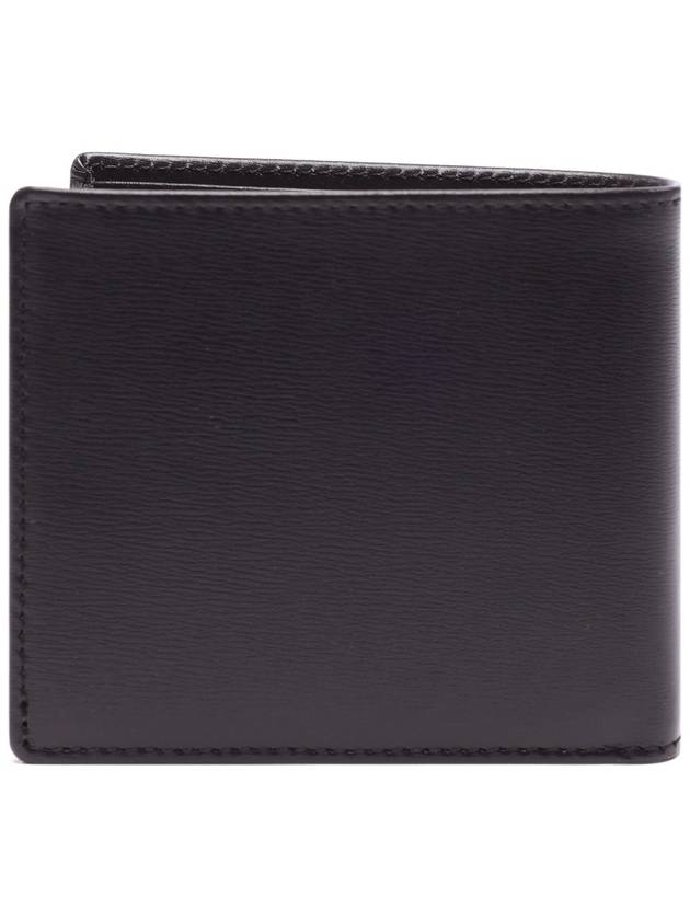 Men's Logo Plaque Leather Half Wallet Black - TOD'S - BALAAN 5