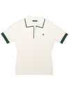 Cool cable tipping knit polo short sleeve t shirt ivory - TRIMERE - BALAAN 4