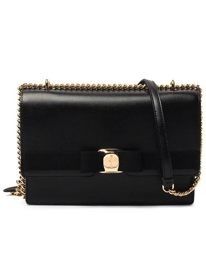 Vara Leather Shoulder Bag Black - SALVATORE FERRAGAMO - BALAAN 2