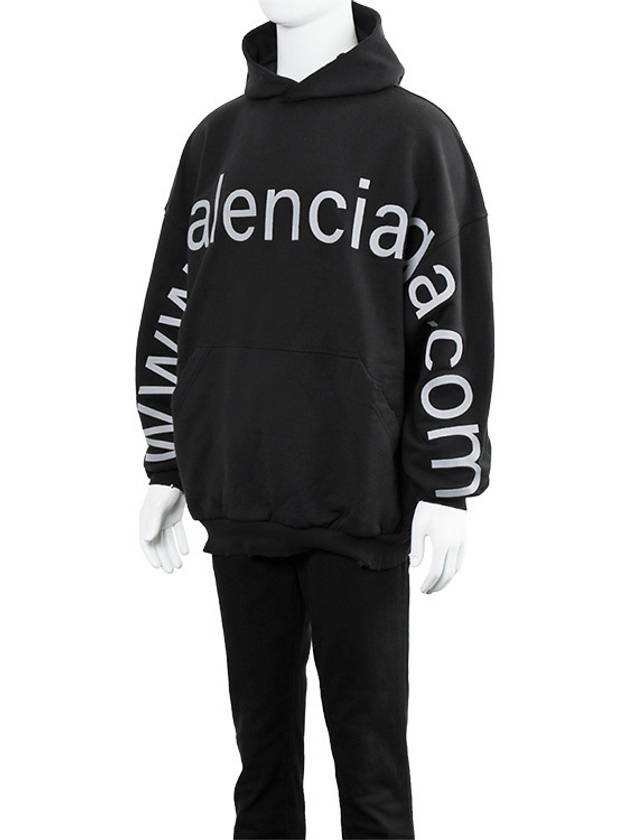 Logo Print Cotton Hoodie Black - BALENCIAGA - BALAAN 4