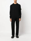 Logo Patch Crew Neck Wool Knit Top Black - STONE ISLAND - BALAAN 3