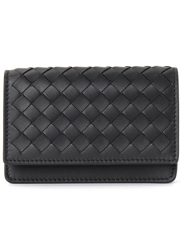 Men's Intrecciato Card Wallet Black - BOTTEGA VENETA - BALAAN 2