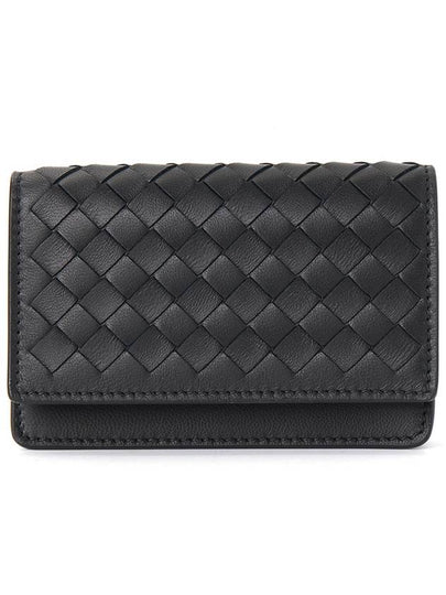 Men's Intrecciato Card Wallet Black - BOTTEGA VENETA - BALAAN 2