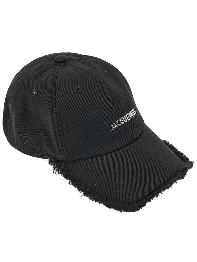 La Casquette Artichaut Fringe Metal Logo Ball Cap Black - JACQUEMUS - BALAAN 6