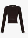 De Coeur Logo Crew Neck Cashmere Knit Top Dark Coffee - AMI - BALAAN 2