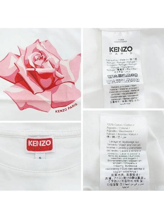 Rose Classic Cotton Short Sleeve T-Shirt White - KENZO - BALAAN 6
