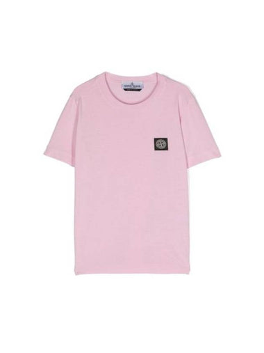 Kids 30/1 Cotton Jersey Short Sleeve T-Shirt Pink - STONE ISLAND - BALAAN 1