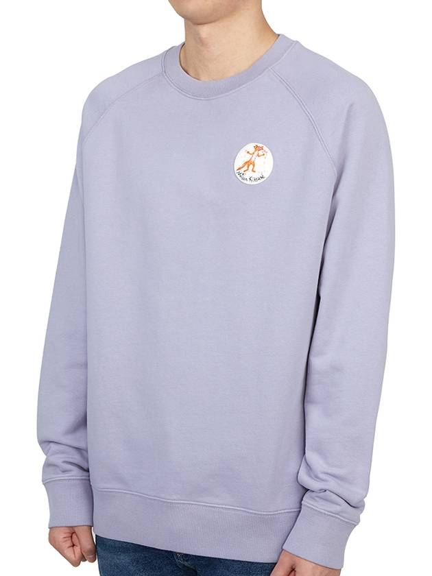 Oly Flower Fox Patch Sweatshirt Light Purple - MAISON KITSUNE - BALAAN 3