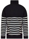 Big Heart Stripe Knit Turtleneck Black - AMI - BALAAN 4