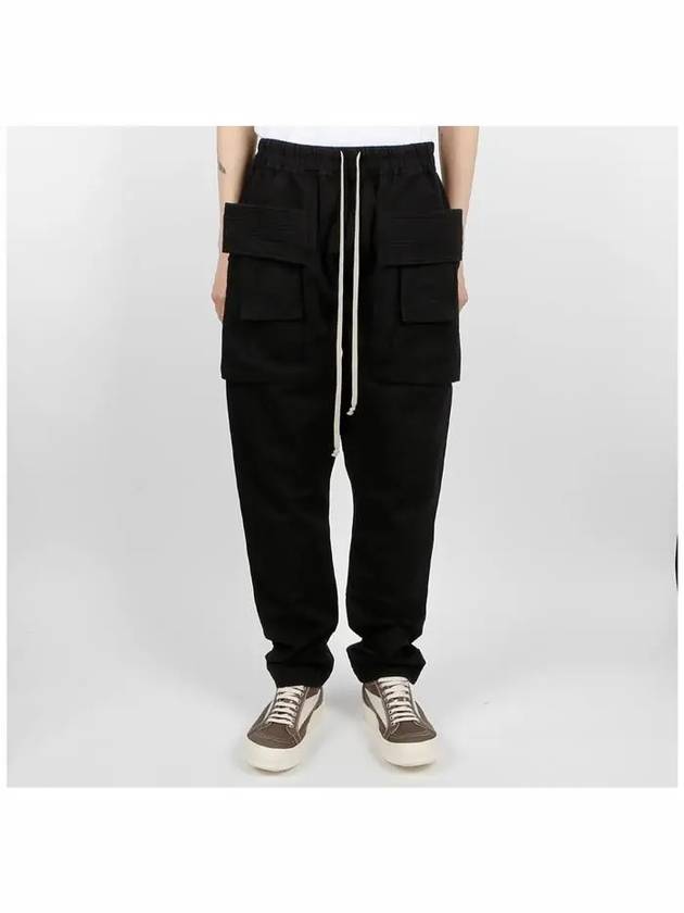 Creatch Cargo Desostring Cotton Straight Pants Black - RICK OWENS - BALAAN 3