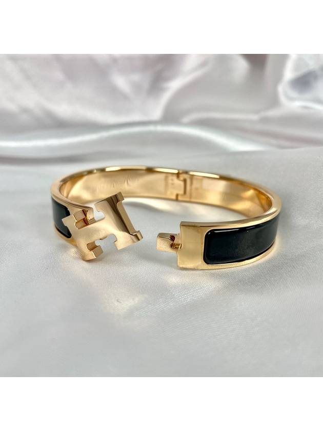 Clic H Bracelet Rose Gold Noir - HERMES - BALAAN 4