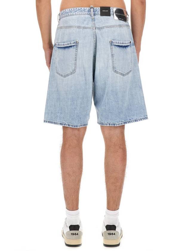 Palm Beach Wash Denim Shorts Light Blue - DSQUARED2 - BALAAN 4