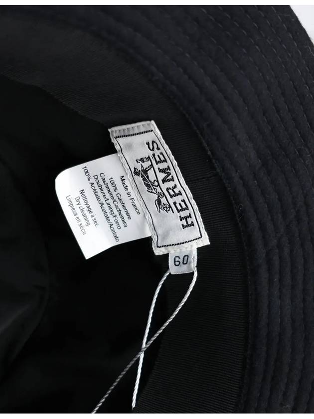 Black Cashmere Bucket Hat - HERMES - BALAAN 6