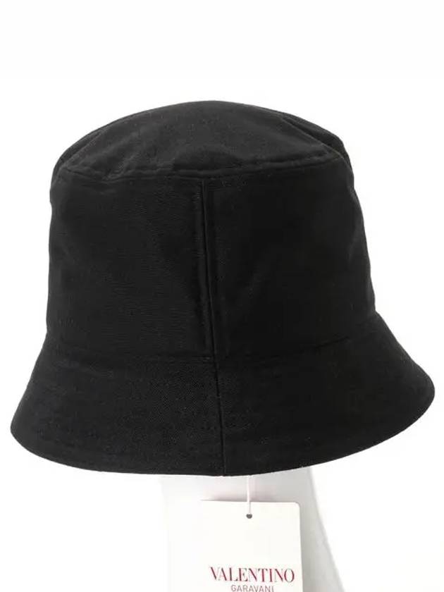 Embroidered V Logo Signature Bucket Hat Black - VALENTINO - BALAAN 3