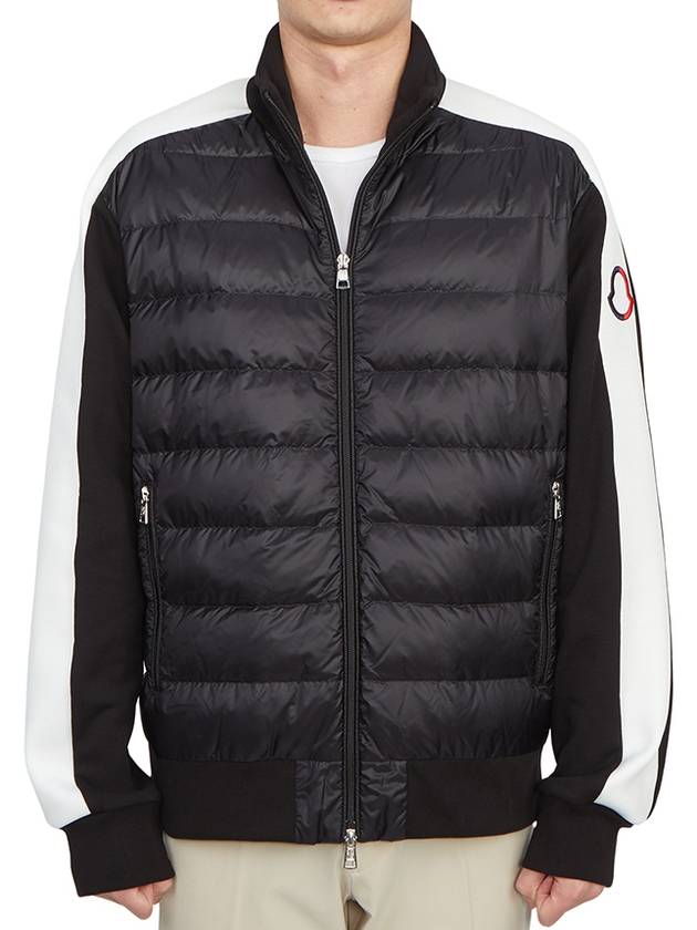 Logo Patch Nylon Padded Cardigan Black - MONCLER - BALAAN 3