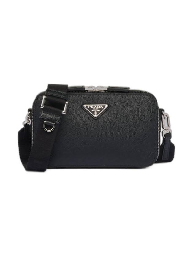 Brique Saffiano Leather Cross Bag Black - PRADA - BALAAN 2