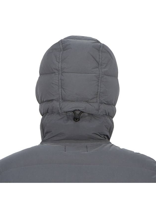 Seamless Logo Nylon Hooded Down Jacket Medium Grey - STONE ISLAND - BALAAN 8