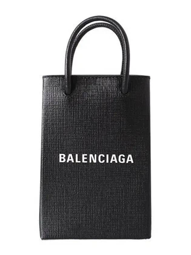 Logo Print Phone Holder Small Cross Bag Black - BALENCIAGA - BALAAN 2