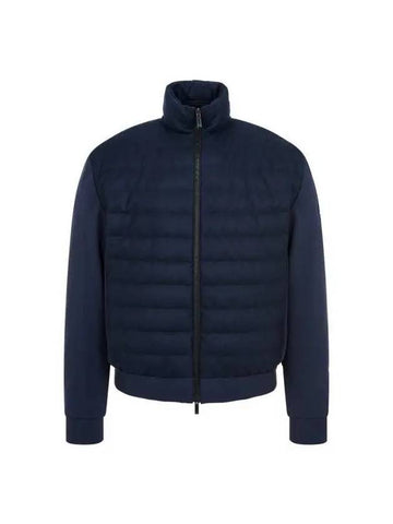 Men s Cashmere Front Goose Down Jacket Navy 271933 - GIORGIO ARMANI - BALAAN 1