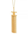 Triomphe Folk Fringe Long Necklace Gold - CELINE - BALAAN 2