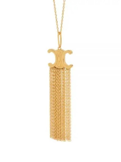 Triomphe Folk Fringe Long Necklace Gold - CELINE - BALAAN 2