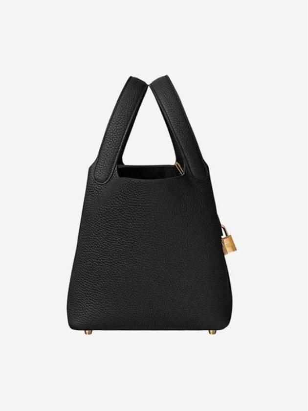 Picotin Rock 18 Tote Bag Black Gold - HERMES - BALAAN 3