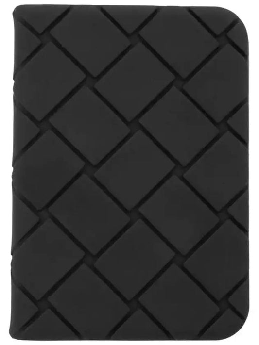 Intrecciato Flap Card Wallet Black - BOTTEGA VENETA - BALAAN 1