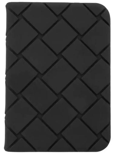 Intrecciato Flap Card Wallet Black - BOTTEGA VENETA - BALAAN 1