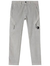 Men's Lens Wappen Corduroy Straight Pants Grey - CP COMPANY - BALAAN 1