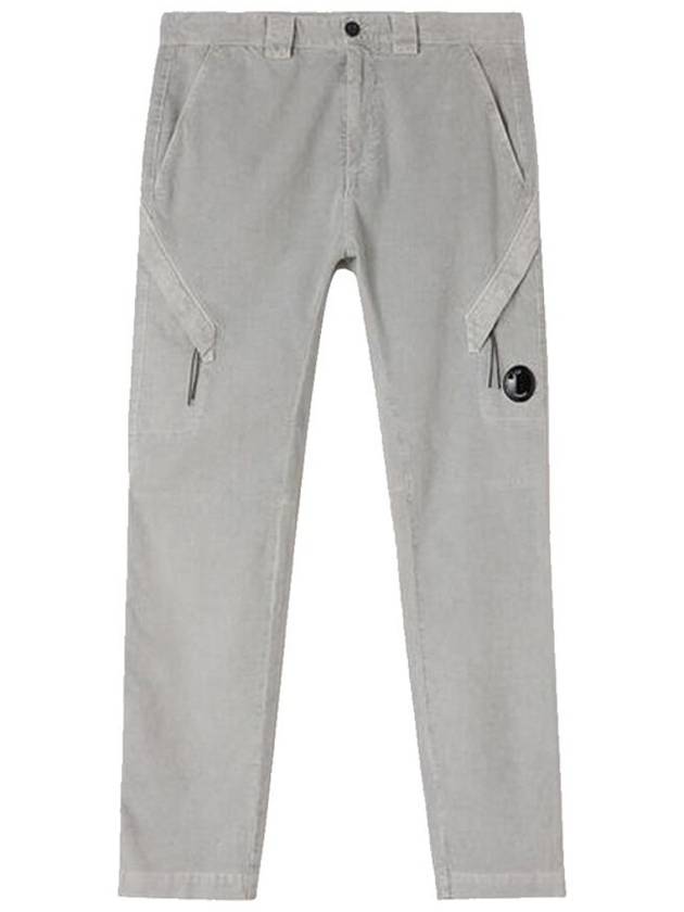 Men's Lens Wappen Corduroy Straight Pants Grey - CP COMPANY - BALAAN 1