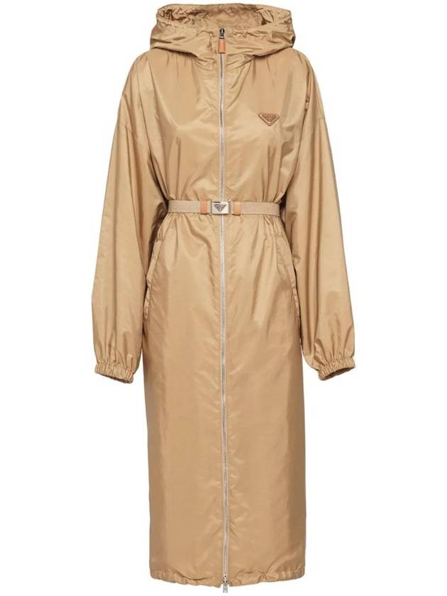 Light Re-Nylon Raincoat Beige - PRADA - BALAAN 1