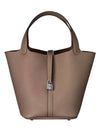 Picotin Lock 22 Tote Bag Etoupe - HERMES - BALAAN 1