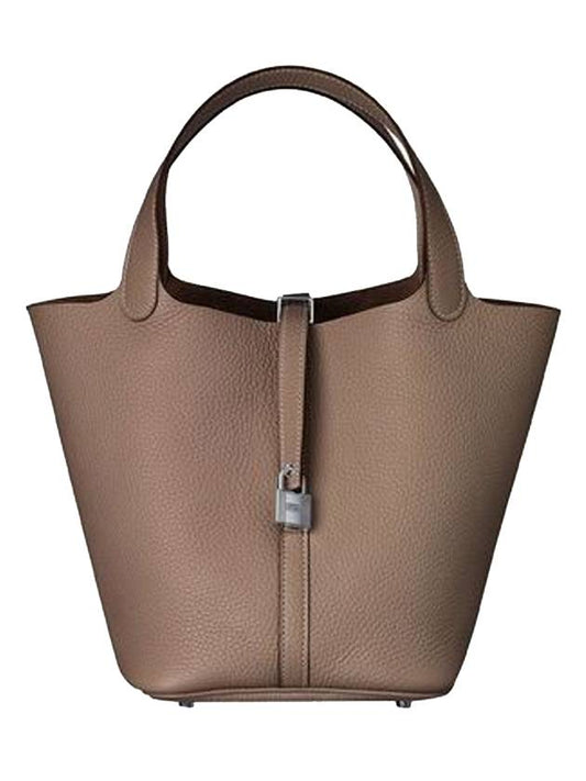 Picotan Rock 22 Palladium Tote Bag Etoupe - HERMES - BALAAN 1