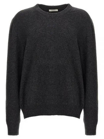 Crew Neck Knit Top Anthracite Melange - LEMAIRE - BALAAN 1