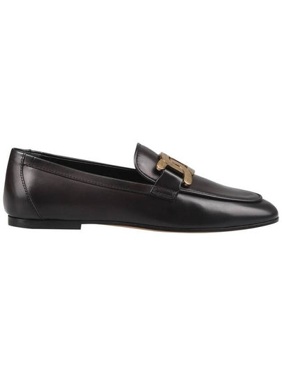 Kate Metal Logo Leather Loafers Black - TOD'S - BALAAN 2