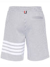 Seersucker Loopback 4-Bar Sweat Shorts Light Grey - THOM BROWNE - BALAAN 3