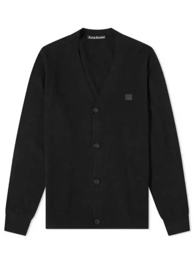 Keve Face Wool V-neck Cardigan Black - ACNE STUDIOS - BALAAN 2