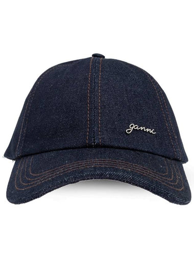 Logo Denim Hat Ball Cap for Women - GANNI - BALAAN 1