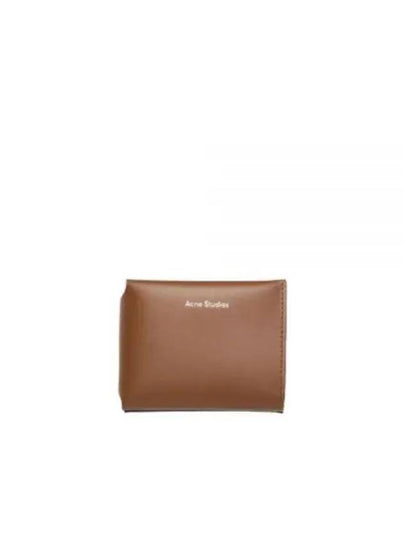 Tri-Fold Logo 3-Fold Card Wallet Camel Brown - ACNE STUDIOS - BALAAN 2