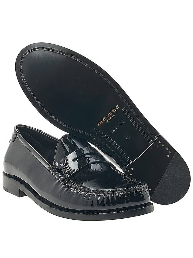 Penny Monogram Patent Leather Loafers Black - SAINT LAURENT - 6
