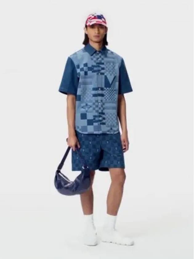 Printed short sleeved denim shirt 1AFVQG - LOUIS VUITTON - BALAAN 1