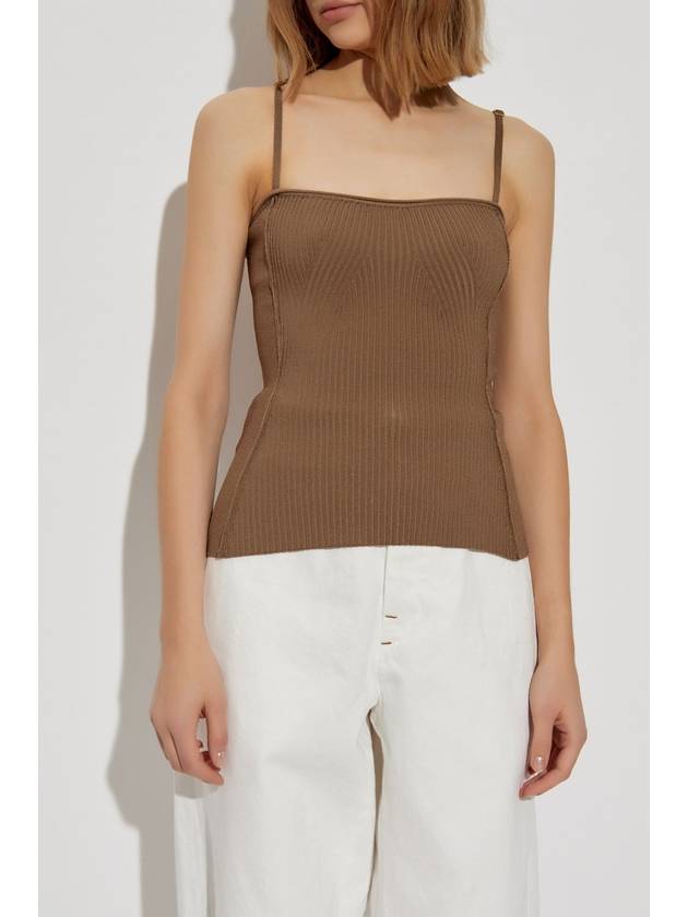 Jacquemus Ribbed Top, Women's, Brown - JACQUEMUS - BALAAN 3