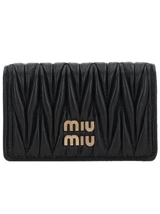 Matelasse Nappa Half Wallet Black - MIU MIU - BALAAN 2