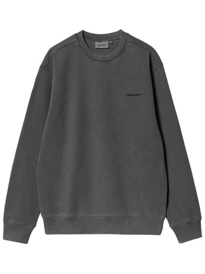 Duster Script Embroidered Logo Sweatshirt Dark Grey - CARHARTT WIP - BALAAN 2