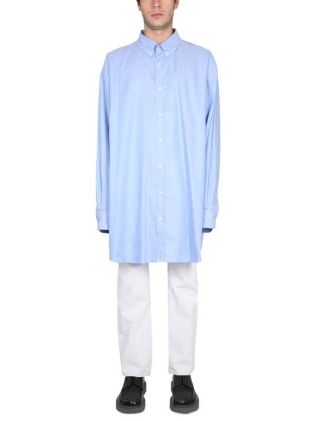 Oversized Fit Oxford Long Sleeve Shirt Blue - MAISON MARGIELA - BALAAN 2