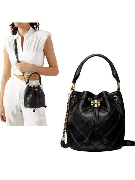 Fleming Soft Bucket Bag Black - TORY BURCH - BALAAN.