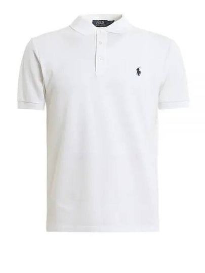 Men's Embroidery Navy Pony Short Sleeve Polo Shirt White - POLO RALPH LAUREN - BALAAN 2