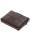 Cassette Zip Around Leather Half Wallet Brown - BOTTEGA VENETA - BALAAN 5