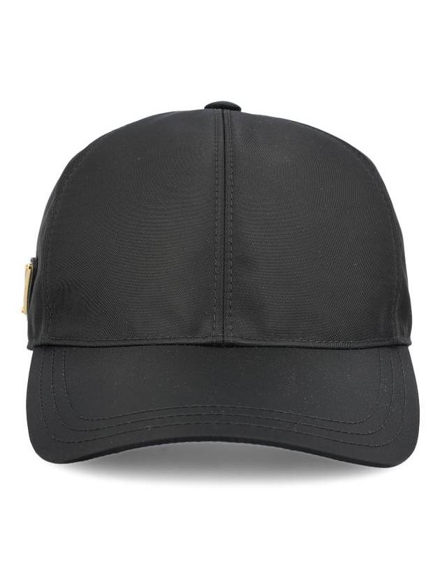 Triangle Logo Re Nylon Ball Cap Black - PRADA - BALAAN 3